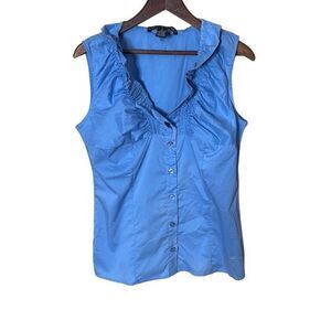 Antilia Femme Cotton Blend Ruffled Sleeveless Top